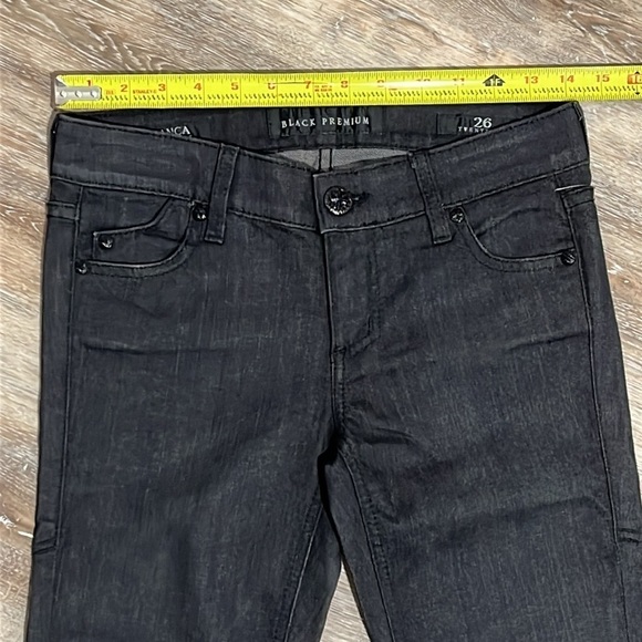 Affliction Womens Black Jeans Premium Bianca Mesh Skinny Fit  Size 26 NWT Moto - Picture 11 of 16